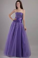 A-line Purple Formal Evening Dress With Beading