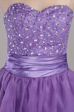Lavender Beaded Designer Dress For Evening Party