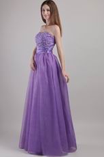 Lavender Beaded Designer Dress For Evening Party