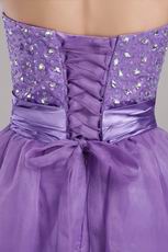 Lavender Beaded Designer Dress For Evening Party
