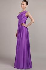 New Fashion One Shoulder Floor-length Purple Prom Dress Cheap