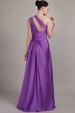 New Fashion One Shoulder Floor-length Purple Prom Dress Cheap