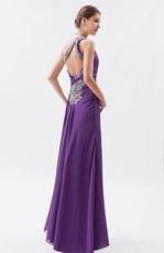 One Shoulder Backless Aline Purple Evening Dress In Dalas