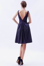 V-Neck Purple Taffeta Homecoming Short Mini Dresses