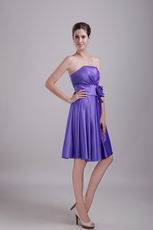 Strapless Knee Length Skirt Blue Violet 2014 Prom Dress For Sale