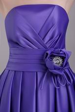 Strapless Knee Length Skirt Blue Violet 2014 Prom Dress For Sale