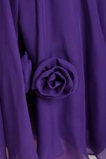 Purple V-neck Homecoming Dress With Hand Made Flower