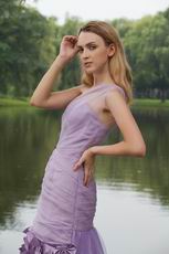 One Shoulder Mermaid Lavender Evening And Prom Dresses UK