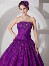 Classical Dark Magenta Sweetheart Puffy Prom Ball Gown