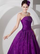 Classical Dark Magenta Sweetheart Puffy Prom Ball Gown