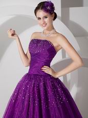 Classical Dark Magenta Sweetheart Puffy Prom Ball Gown