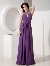 Scoop Neck Dark Orchid Chiffon Allure Prom Dress 2019