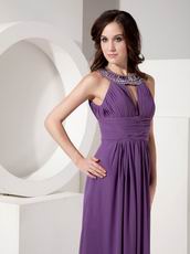Scoop Neck Dark Orchid Chiffon Allure Prom Dress 2019