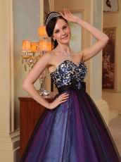 Sweetheart Neck Leopard Printed Purple Prom Party Dress 2014