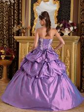 Medium Purple Quinceanera Dress With Applique Emberllishments