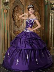Off Shoulder Purple Taffeta 2014 Quinceanera Dress To Girl