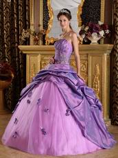 Strapless Mallow Taffeta Elegant Quinceanera Dress For Girl