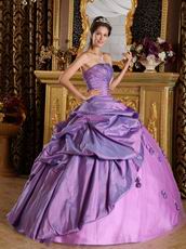 Strapless Mallow Taffeta Elegant Quinceanera Dress For Girl