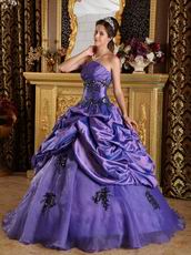 Cheap Strapless Purple Puffy Skirt Quinceanera Dress Online