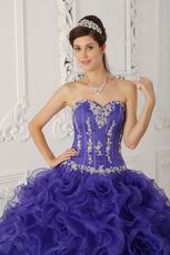 Sweetheart Purple Ruffled Skirt Quinceanera Dress  Hot Sell Styles