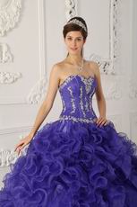 Sweetheart Purple Ruffled Skirt Quinceanera Dress  Hot Sell Styles