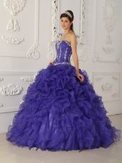 Sweetheart Purple Ruffled Skirt Quinceanera Dress  Hot Sell Styles