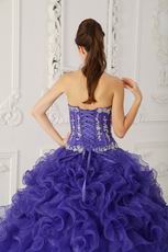 Sweetheart Purple Ruffled Skirt Quinceanera Dress  Hot Sell Styles