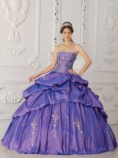 Appliqued Skirt Purple Floor Length Ball Dress Wholesale Price