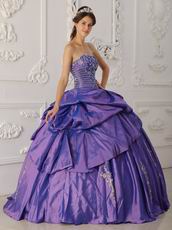 Appliqued Skirt Purple Floor Length Ball Dress Wholesale Price