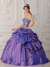 Appliqued Skirt Purple Floor Length Ball Dress Wholesale Price