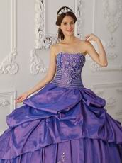 Appliqued Skirt Purple Floor Length Ball Dress Wholesale Price