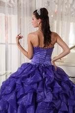 Heliotrope Ruffled Organza Puffy Skirt Quinceanera Gown
