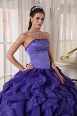 Heliotrope Ruffled Organza Puffy Skirt Quinceanera Gown