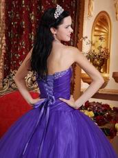 Bowknot Side Decorate Fashionable Amethyst Quinceanera Dress