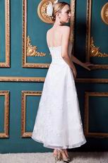 Straples Ankle Length Bridal Wedding Dress For Beach