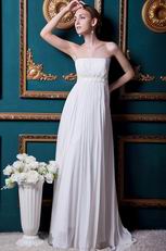 Romantic Strapless Chiffon Beach Wedding Party Bridal Dress