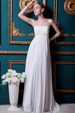 Romantic Strapless Chiffon Beach Wedding Party Bridal Dress