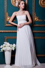 Romantic Strapless Chiffon Beach Wedding Party Bridal Dress