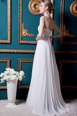 Romantic Strapless Chiffon Beach Wedding Party Bridal Dress