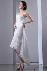 Custom Made Sweetheart High Low Asymmetrical Beach Bridal Dress