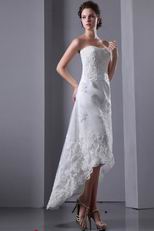 Custom Made Sweetheart High Low Asymmetrical Beach Bridal Dress
