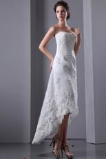 Custom Made Sweetheart High Low Asymmetrical Beach Bridal Dress
