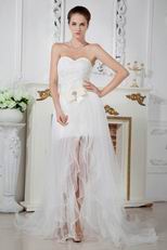 Unique Corset High Low Detachable Skirt Beach Bridal Gowns