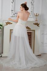 Unique Corset High Low Detachable Skirt Beach Bridal Gowns