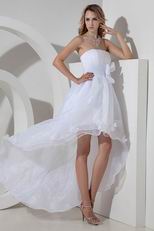 Informal High-low Skirt Beach Wedding Dress With Flower