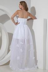 Informal High-low Skirt Beach Wedding Dress With Flower