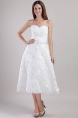 A-line Sweetheart Ankle-length White Wedding Dress Cheap