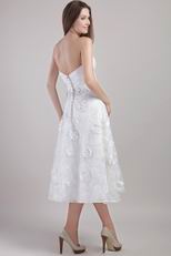 A-line Sweetheart Ankle-length White Wedding Dress Cheap