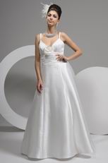 Simple Spaghetti Straps A-line Beach Wedding Dress