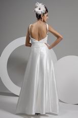 Simple Spaghetti Straps A-line Beach Wedding Dress